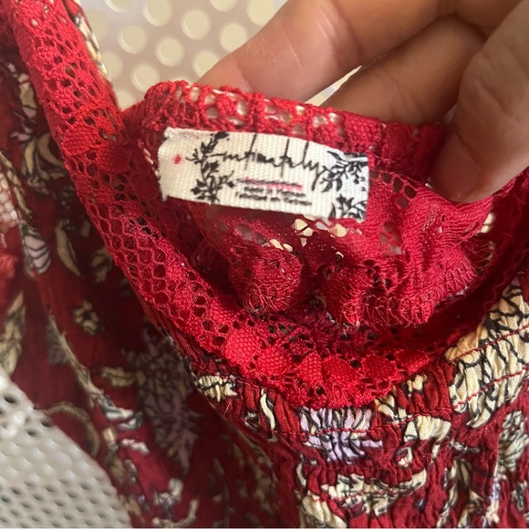 Free People Intimately Last Night Smocked Slip Dress Size Medium in Cherry NWOT - Picture 12 of 16